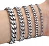 THICK Silver Men' Bracelet 6mm/20cm DIAMOND PLATED SILVER 925