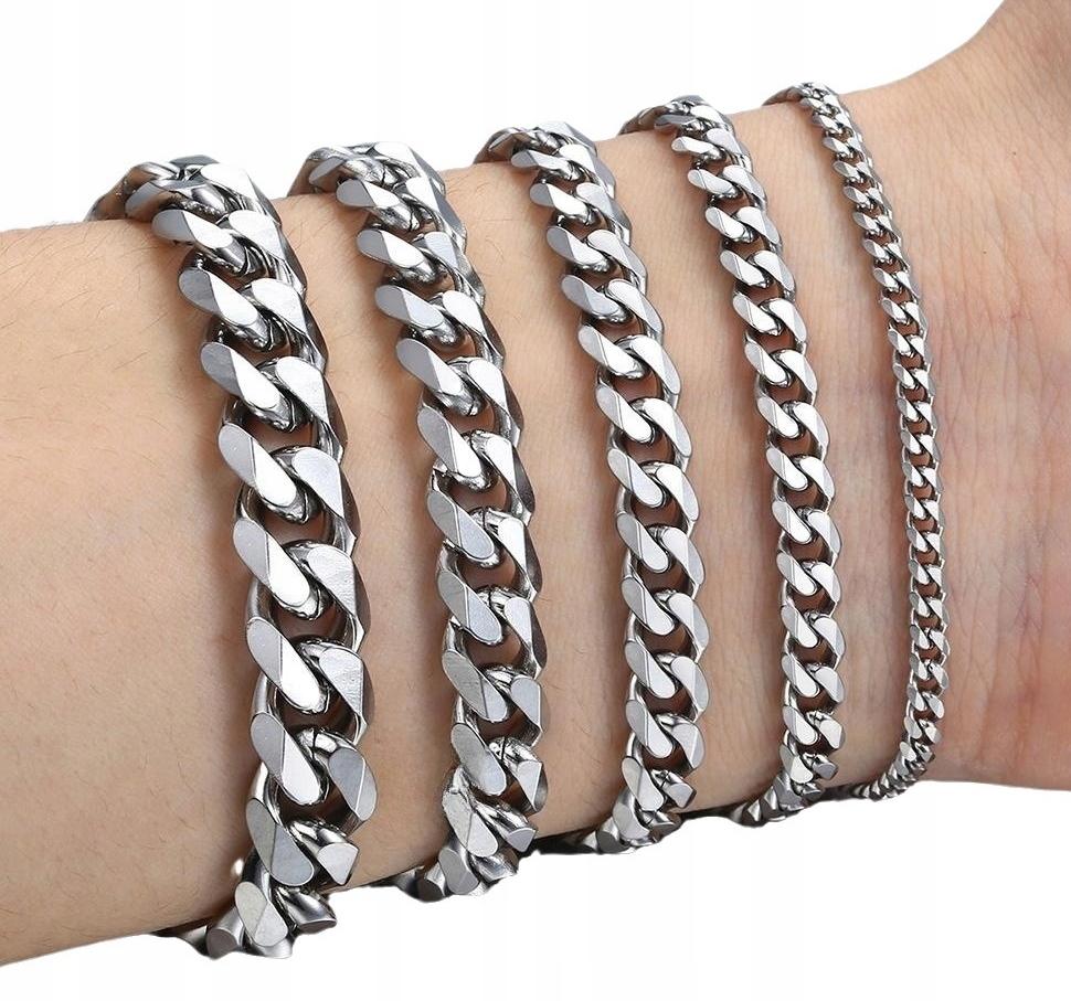 THICK Silver Men' Bracelet 6mm/20cm DIAMOND PLATED SILVER 925