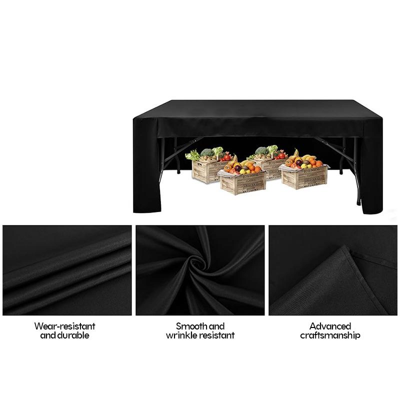 6FT Fitted Stretch Tablecloth Spandex table cloth Table Skirt Black/White Universal for Party, Banquet, Wedding and Events