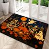 1pc Flannel Skull Ghost Pumpkin Pie Halloween Style Door Mat, Indoor Non-Slip Carpet, Machine Washable And Fade-Resistant, Soft And Comfortable Durabl