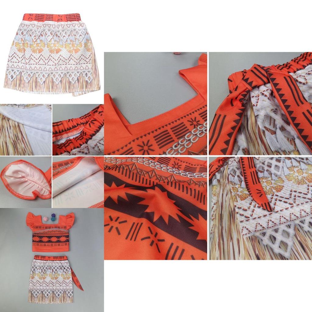 Rozkošný kostým havajské princezny Moany pro malé holčičky, dvoudílný outfit pro cosplay zábavu