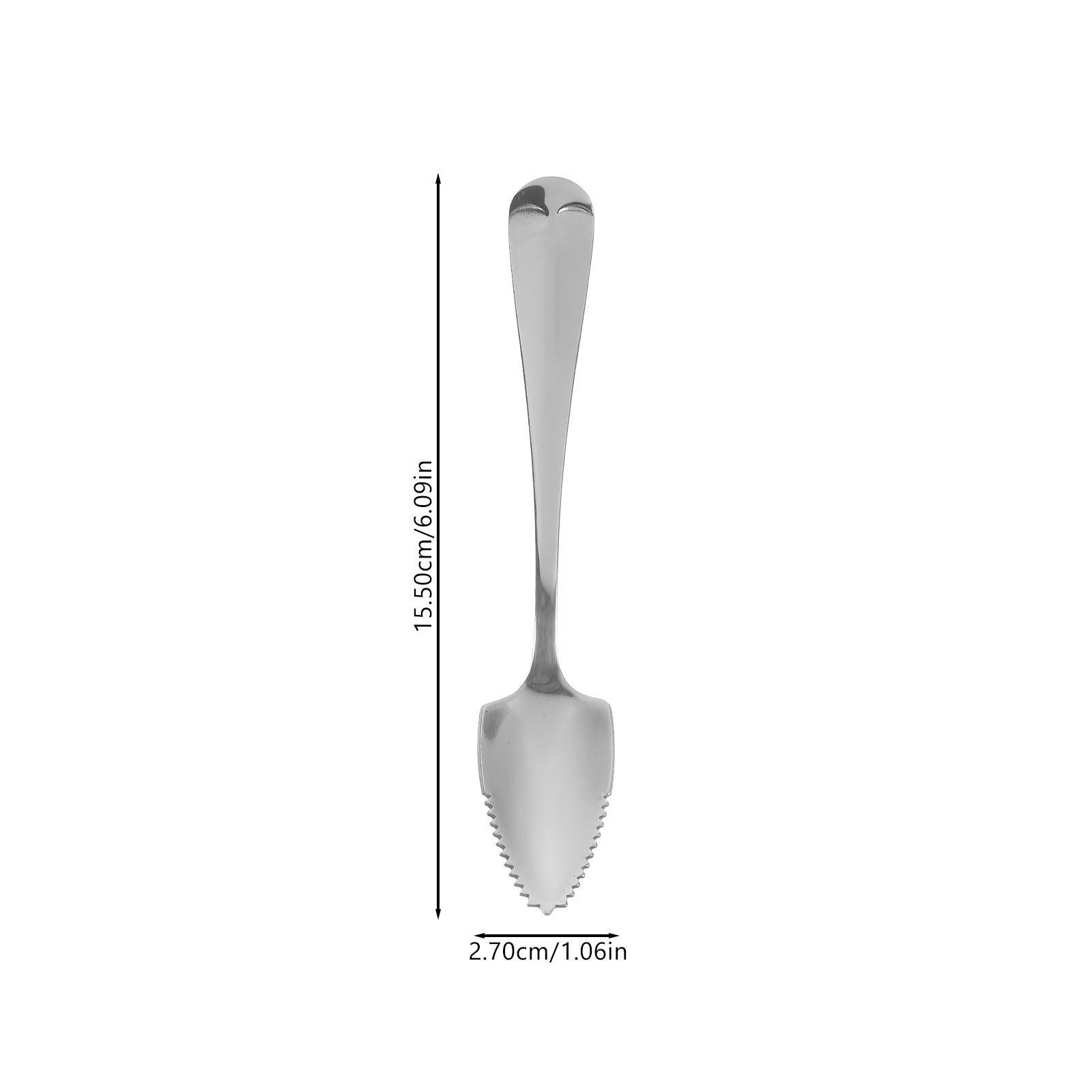 

4Pcs Stainless Steel Fruit Spoons Polished Serrated Edge Long Handle Ideal for Grapefruit Pumpkin Scraper Dessert серебряный