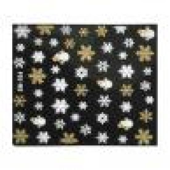 

Модные рождественские снежинки, снеговик, 3D наклейка для дизайна ногтей, наклейка для девочек, аксессуар для ногтей золотистый