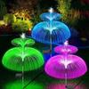 Double Solar Jellyfish Light 7 Colors Solar Garden Lights LED Fiber Optic Lights Outdoor Waterproof Decoration Ground Lamp Hot