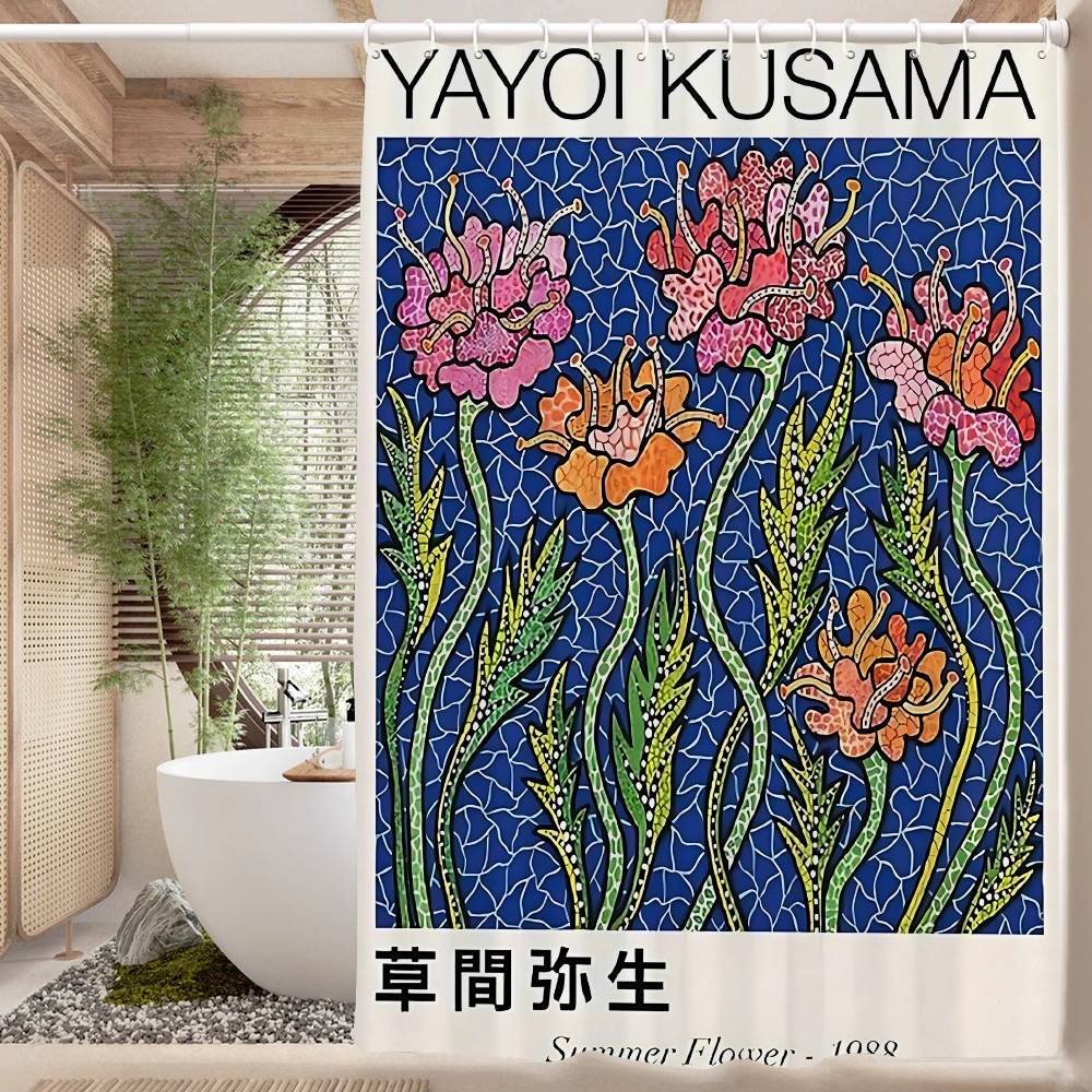 Yayoi Kusama Menas Vonios Dušo Užuolaida Apsauganti Sienelė Dušo Užuolaida Greitai Džiūstanti Gali Būti Šveičiama Šviesiai Nepermatoma Vonios