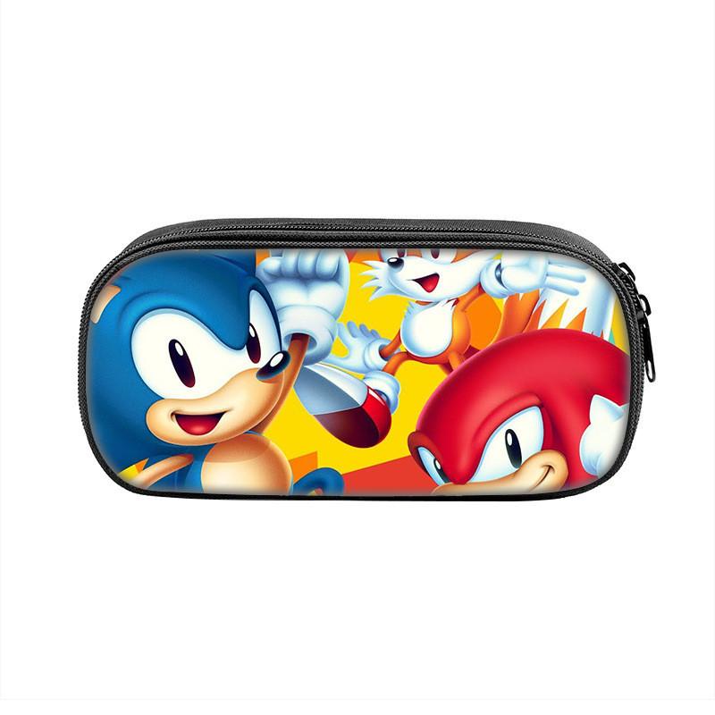 Sonic Cartoon Character Printed Student Single Layer Stationery Storage Bag For School And Gift