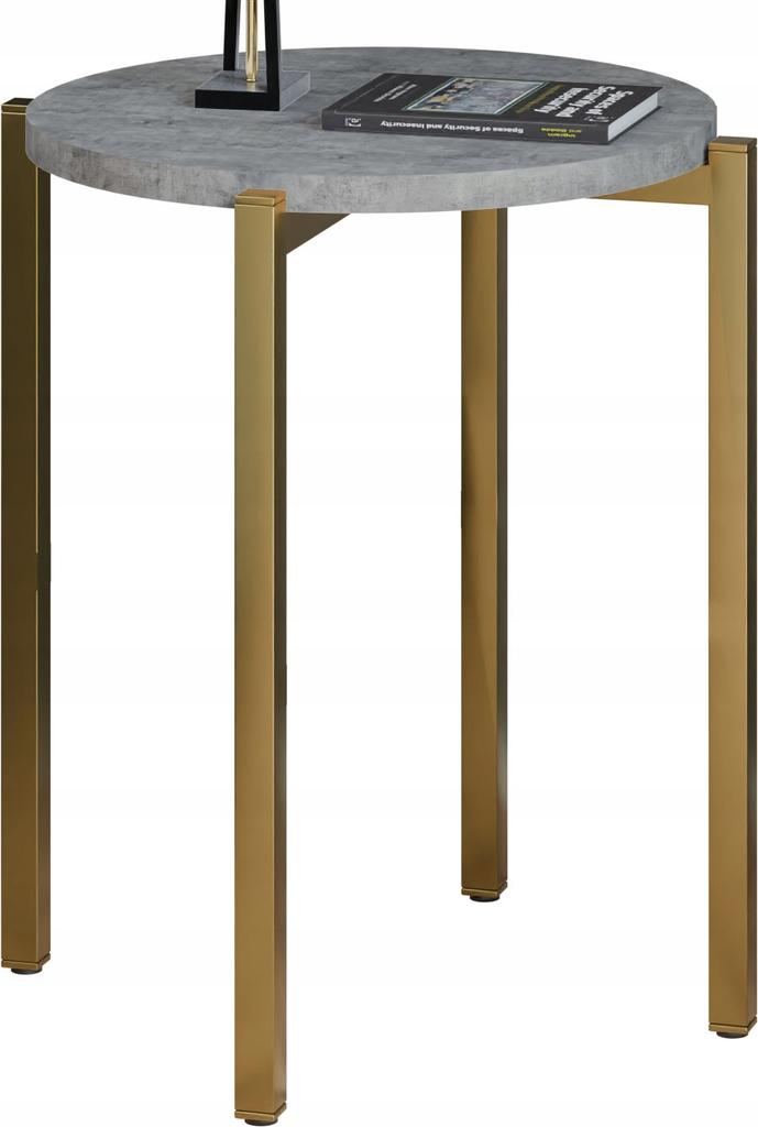 Modern Round Nightstand 35X35X46 Cm Metal Gold
