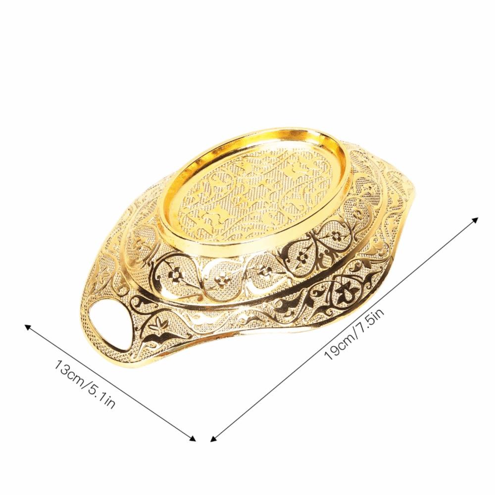 Oval Shape Fruit Tray Gold Decorative Tray Elegant Jewelry Organizer Tray Kitchen Counter