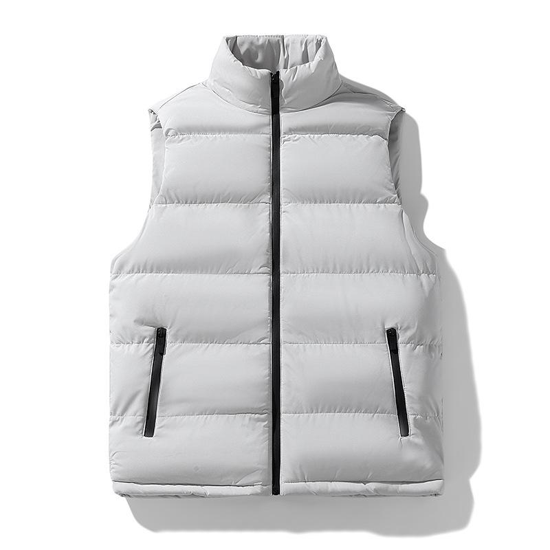 Autumn and winter new vest men's and women's warm cotton vest stand-up collar youth sleeveless vest lazy loose coat