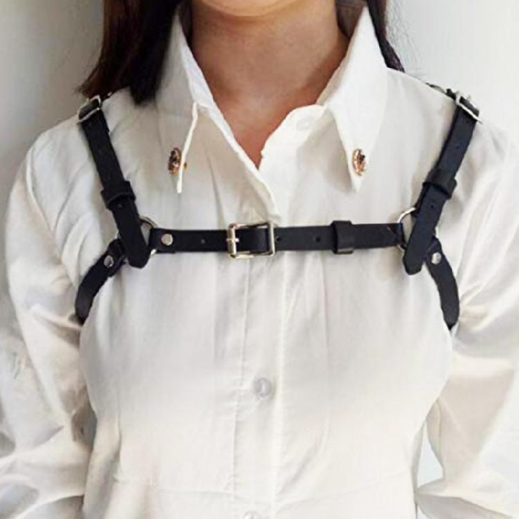 Adult Vintage PU Suspenders Bondage Belt with Adjustable Suspender Strap