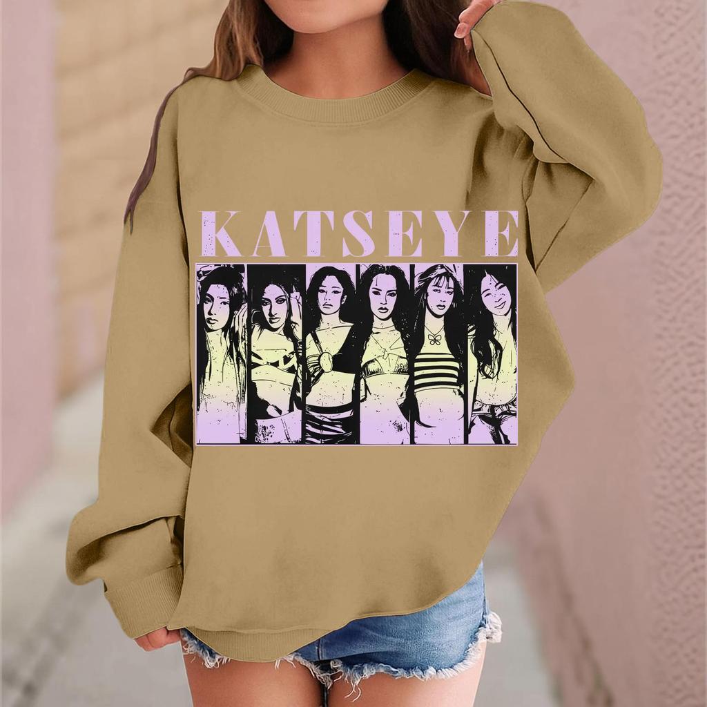 Kids Long Sleeve Printed Neck Sweatshirt Casual Pullover Top