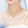 Necklace for birthstone for present for women [Silver Thunder] women, popular, May, emerald, rabbit, hoop, Silver925, hypoallergenic, cute, accessory,