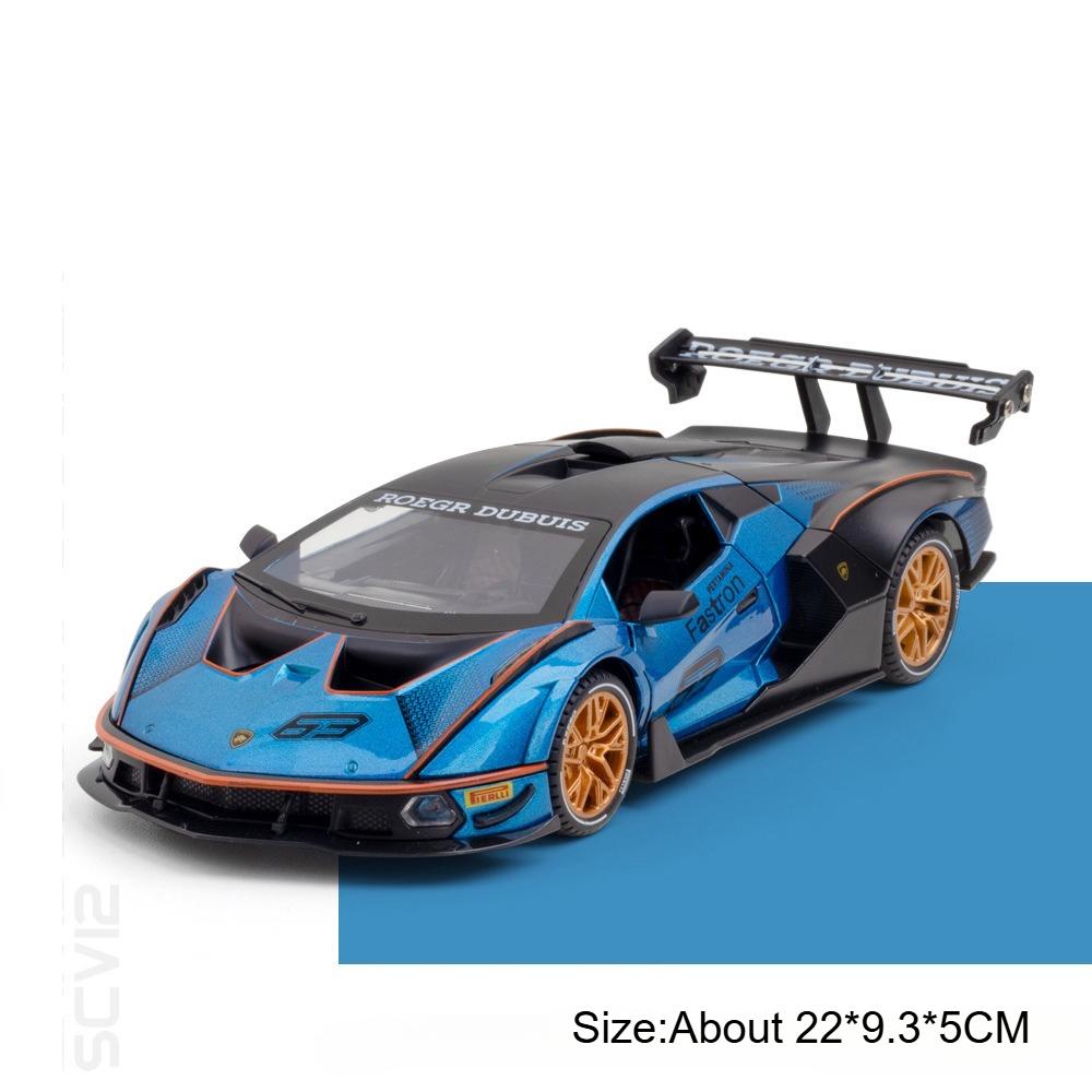 1:24 Scale Revuelto SCV12 Toy Car Model Alloy Diecast Doors Opened Sound Light Pull Back Racing Cars Models Home Decoration