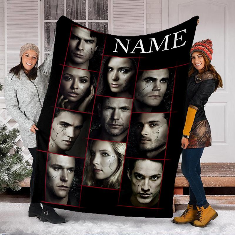 Customizable the Vampire Diaries Throw Blanket – Personalized Name, All-Season Cozy Snug Blanket, Machine Washable, Personalized Blanket