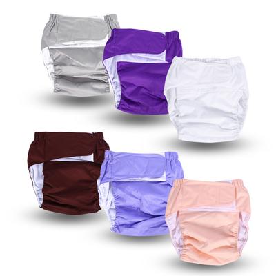 1PC New Adult Washable Adjuatable Cloth Diaper Breathable Incontinence Nappy Pants 6 Colors