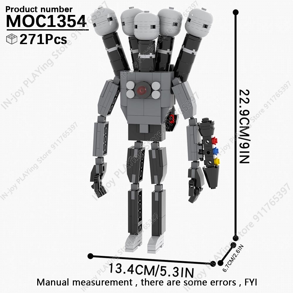 MOOXI Set di Figure Skibidi Toilet Man TvMan Cameraman Speakerman Blocchi da Costruzione Modello MOC Mattoncini Giocattoli per Adulti Bambini Regalo di Compleanno