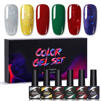 Nail Polish Glue Set 8Ml 6 Bottles Boxed Nail Art Barbie Glue Japanese Nail Color Glue Phototherapy Glue