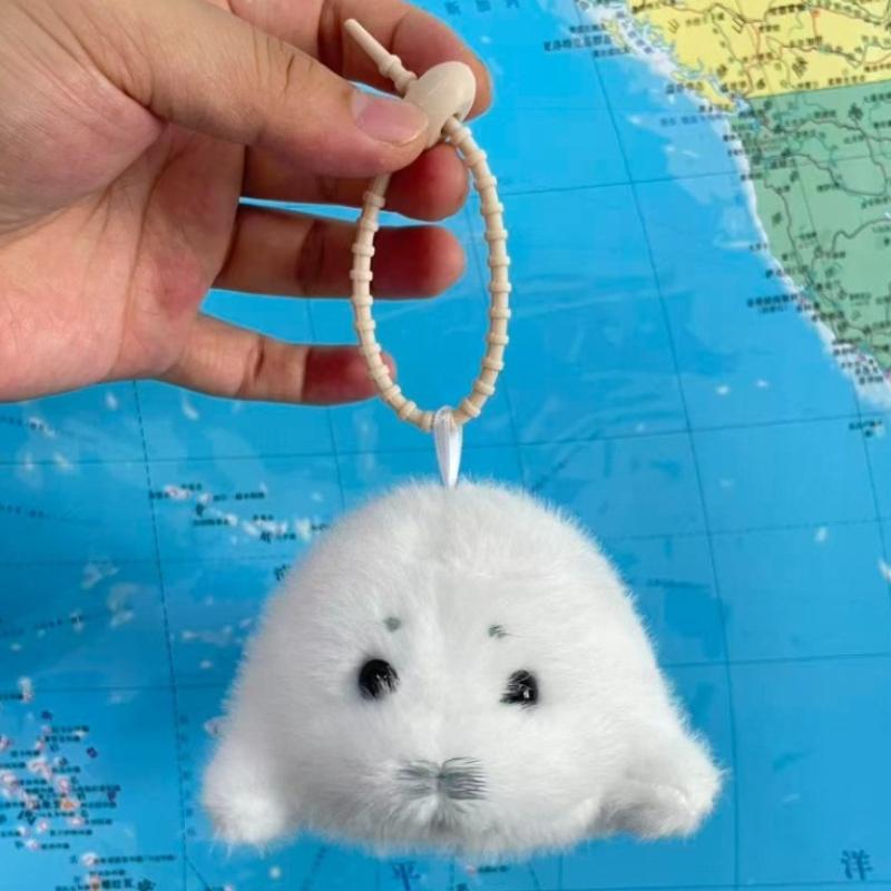 Niedlicher Robben Plüsch Schlüsselanhänger Weiche Kawaii Robben Plüschtiere Anhänger Tier Mode Stoffpuppe Schlüsselring Autoschlüssel Zubehör Auto Schmuck
