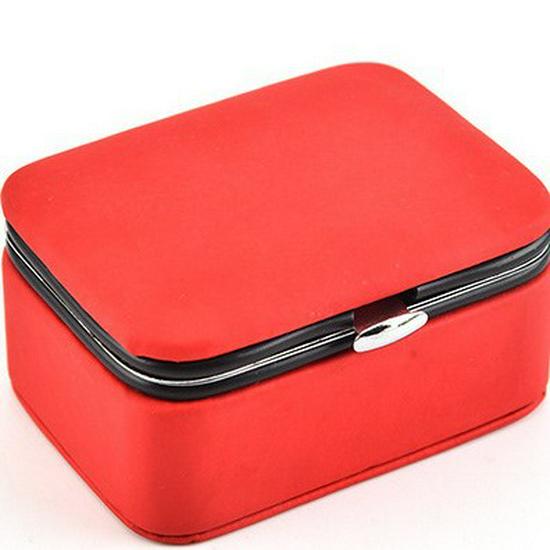Compact PU Jewelry Organizer for Earrings and Ear Studs - Portable Storage Box