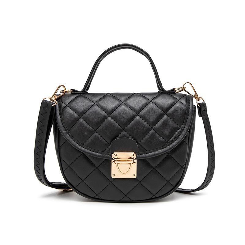 Rhombus embroidered thread women's shoulder shell bag, a new fashionable and simple polka dot printed messenger bag