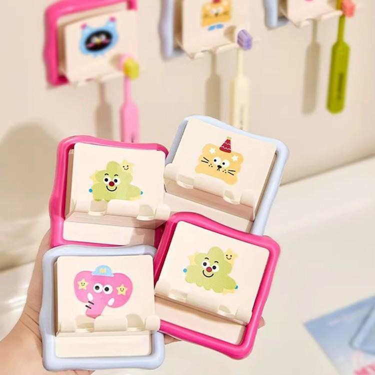 Wall-Mounted Punch-Free Children's Electric Toothbrush & Mouthwash Cup Holder