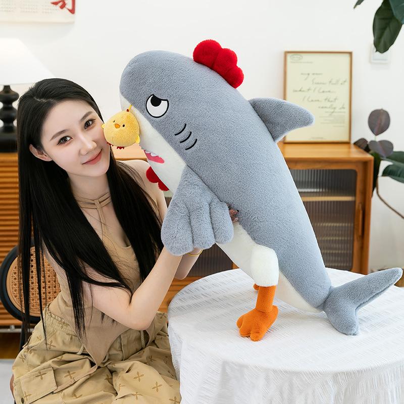 Cute Shark Does Not Pull Chicken Doll Plush Toy Girl Bed Sleeping Doll Warm Heart To Accompany Girlfriend Birthday Gift