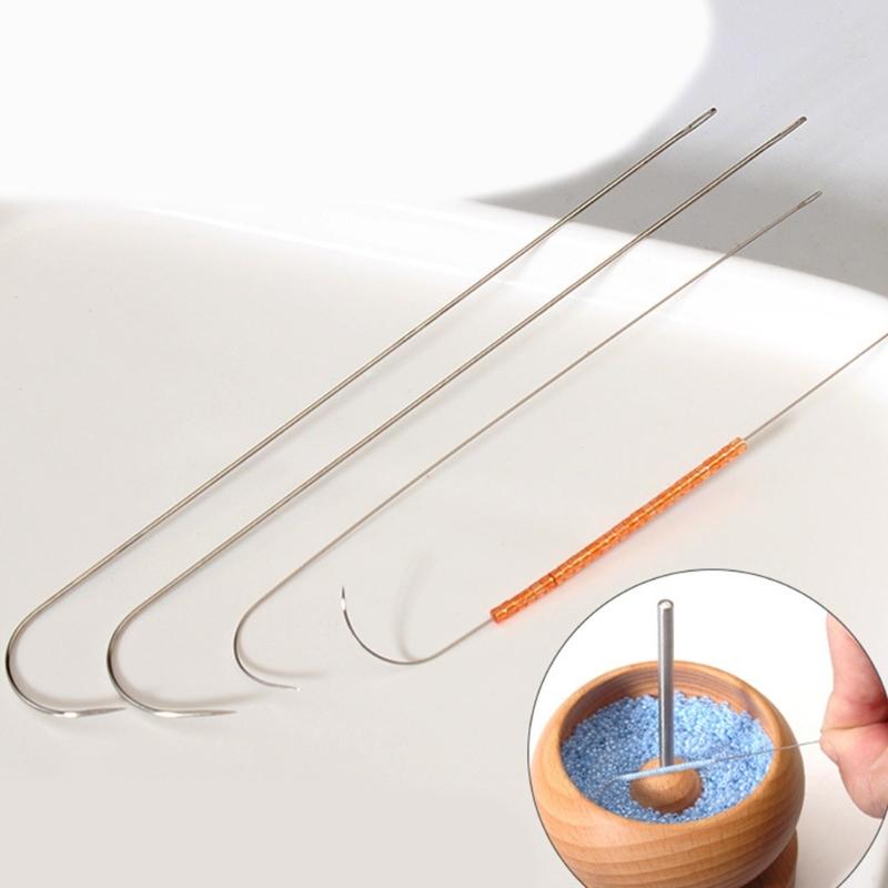 Versatile 10 Piece Alloy Beading Needle Extra Large Eye Holes For Smooth Threading Multiple Bead Types Compatibility