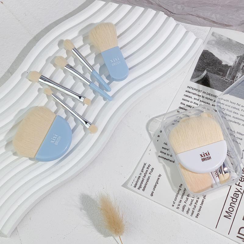 6Pcs Mini Travel Women Makeup Brushes Set Portable Soft Concealer Brush Beauty Foundation Eye Shadow Tool Eyelash Brush With Box WBL