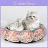 Dog And Cat Round Bed With Plush Pp Cotton Material For Indoor Resting