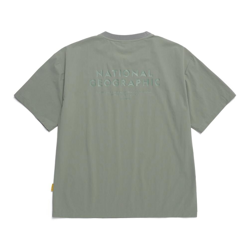 NATIONALGEOGRAPHIC N242Uts962 Adélie Lightweight Woven Short Sleeve White Graphic T-Shirt Lichen Khaki