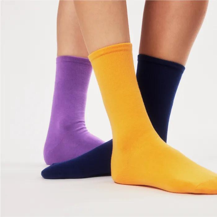 Tangerine Sherbet Solid Color Long Socks