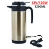 1200ML/750ML Large Capacity Car Hot Kettle Car Truck Water Heater Auto Shut Off 12/24 V Fast Boiling for Coffee Tea Drinks Pots