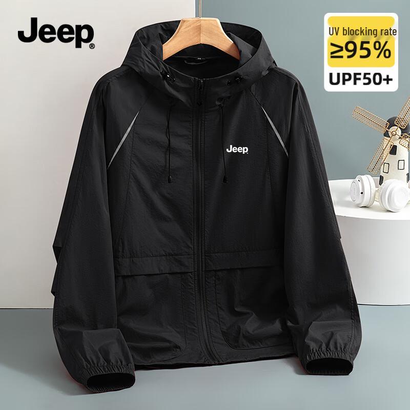 JEEP Men s Hooded Outdoor Sun Protection Jacket M
