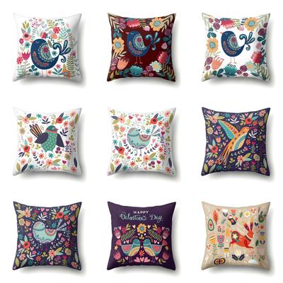 Geometric Bird Single-sided Pillowcase Office Hug Pillowcase Waist Pillowcase Polyester Simple Sofa Pillowcase