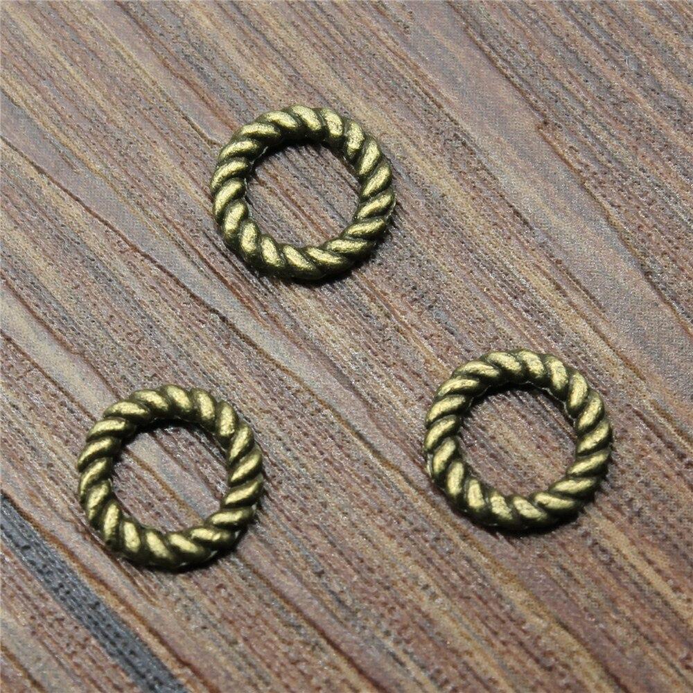30pcs 9mm Vintage Pendants Jewelry Making Antique Bronze Color Small Circle Connector Spacer Beads Pendants Charm