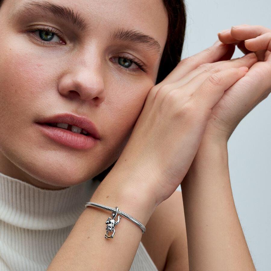 Pandora Two-tone Movable Monkey Dangle Charm