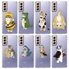 Cute Cat Art Cartoon Phone Case For Samsung Galaxy S23 S22 S20 Ultra S21 FE 5G S10 S9 Plus S10E S8 Note 20 Silicone Clear Cover