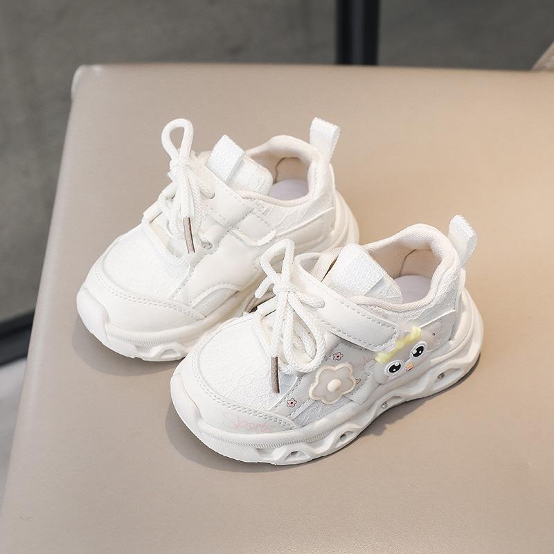 Spring Autumn Girls Cartoon LED Light Up Shoes Kids Soft Sole Breathable Sneakers