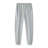 Mens Heavy Weight Pure Cotton Thickened Loose Cuffed Casual Long Trousers