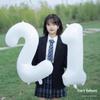 32'' White Large Number Balloon for Children's First Birthday Outdoor Decor