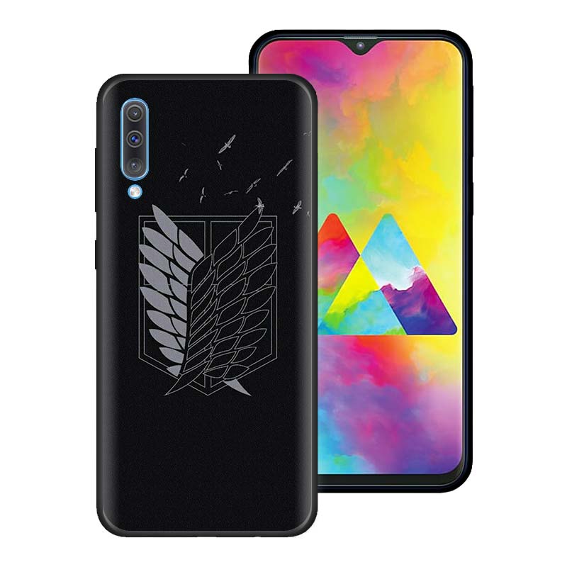 Anime Attack On Titan-deksel til Samsung Galaxy A70 A50 A90 5G A40 A30 A20 A70s A10 s A20e A10e svart silikontelefon Coque