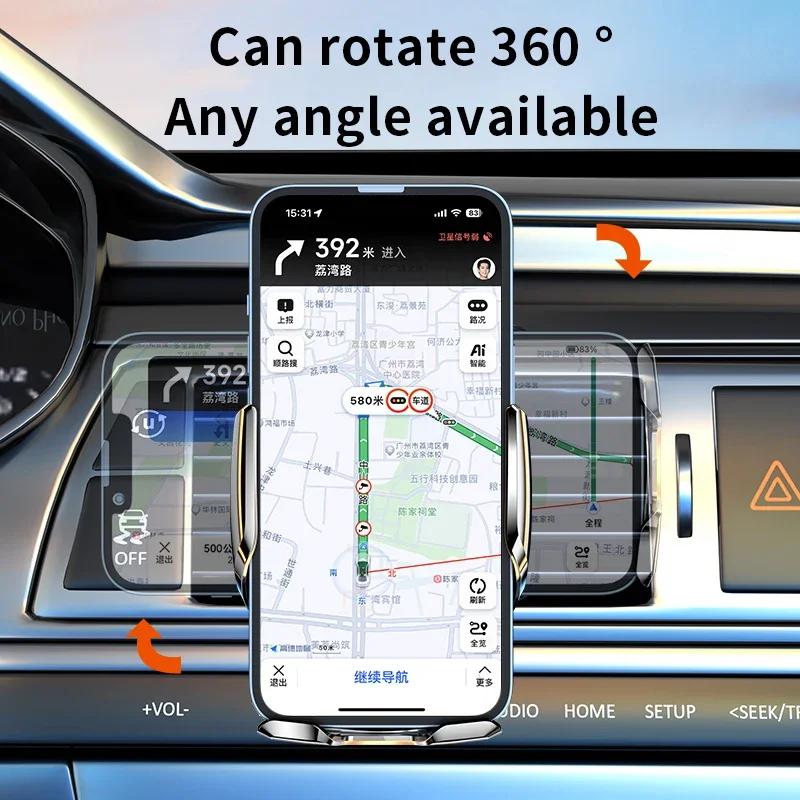 Hands Free Car Charger 15W Wireless Auto Clamp Infrared Holder Fast Charging for IPhone Samsung Xiaomi Vent Mount Safe Driving