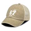 White 67 Printed Baseball Cap Adjustable Vintage Unisex Comfortable Curved Brim Cap For Women Outdoor Travel Camping
