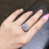 Light Luxury Classic  Sterling Silver Square Moissanite Ring As a Jewelry Gift for Women's Engagement Party