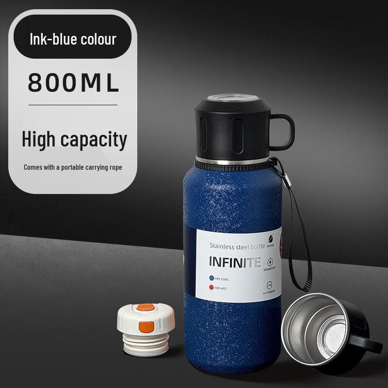 OLOEY 800ml Outdoor Stainless Steel Thermos Bottle with Tea Infuser