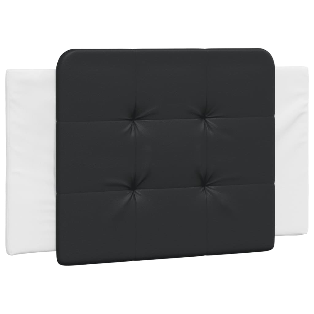 Vidaxl LED Bed Frame, White-Black, 90X200 Cm, Faux Leather