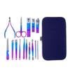 15-piece Colorful Olecranon Stainless Steel Manicure Set Beauty Nail Pedicure Knife Nail Clippers Set Nail Care Set
