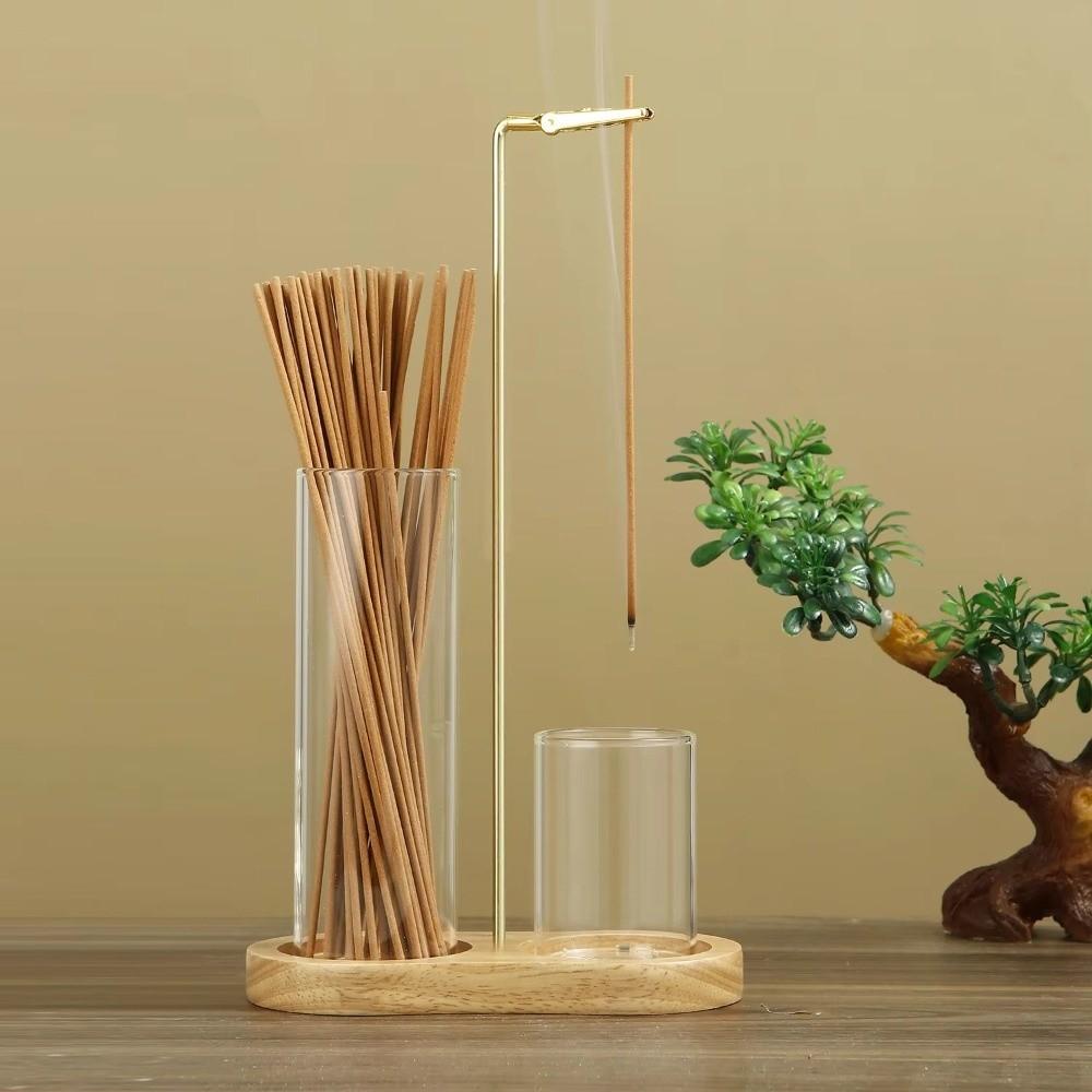 Minimalistický stojánek na vonné tyčinky Zenový kadidelník Moderní skleněný popelník Domácí dekorace
