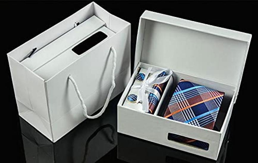 [Xiang Ru] 4-Piece Tie Set: Stripe, Check, Solid, Floral Pattern. Suitable for Business, Work, Commuting, Job Hunting, Weddings, Father's Day,