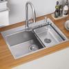 Stainless Steel Kitchen Sink 68x48x21CM Single Bowl Sink with Basket, Soap Dispenser and Drain Kit, for 80 Cm Cabinet